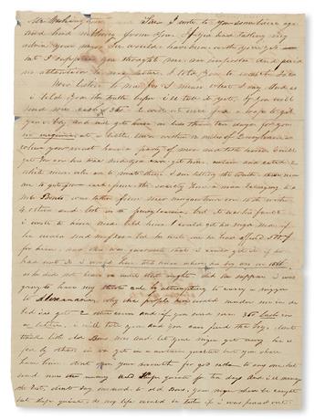 (SLAVERY AND ABOLITION--MOUNT VERNON.) WASHINGTON, JOHN AUGUSTINE. An abortive Effort to Take Me In
